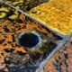 Roche Bobois coffee table design 1960-1970 ceramic top on metal.