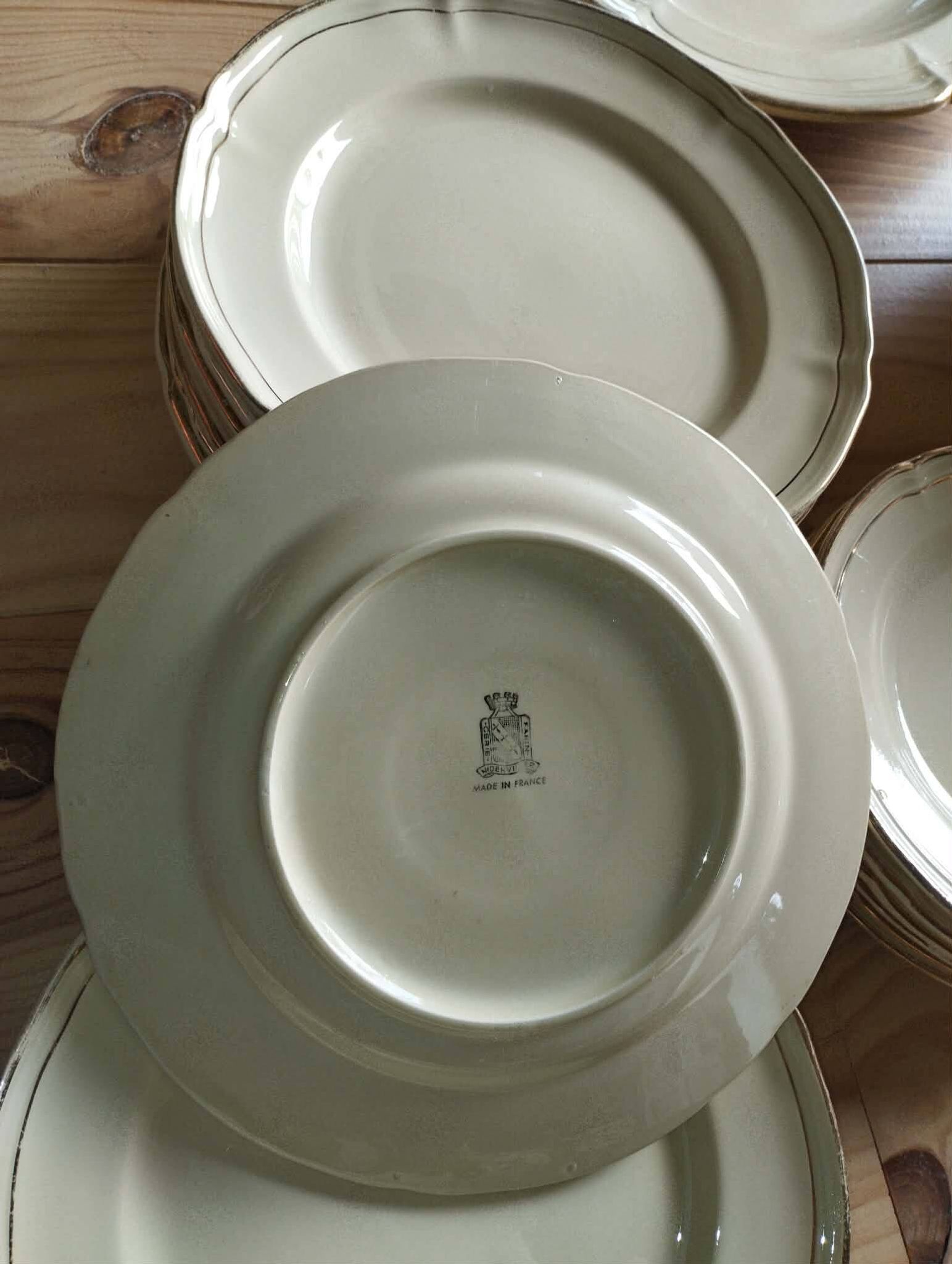 Service de table ancien gien – modèle niderviller – ensemble exceptionnel