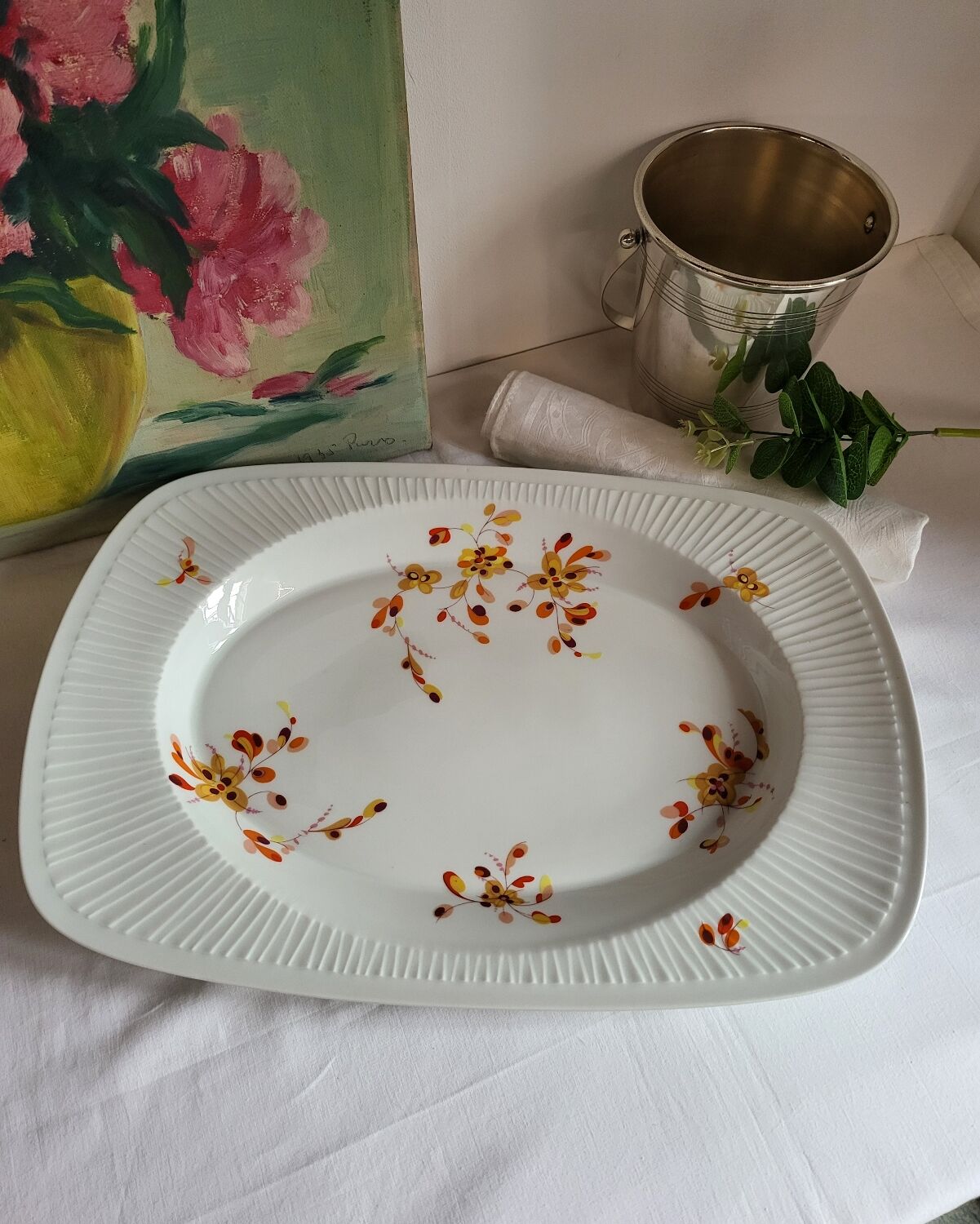 Grand Plat de Service en Porcelaine Haviland France Limoges