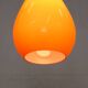 Orange teardrop glass pendant lamp made by Holmegaard - Denmark 1960
