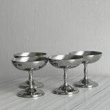 6 coupelles sur pied en inox style Letang Remy