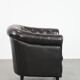Dark luxury cowhide Chesterfield club armchair in English style
