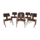 Vintage Set of 6 Walnut Plywood Hillstak Dining Chairs Robin Day Hille
