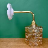 Vintage amber glass globe wall light