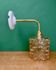Vintage amber glass globe wall light
