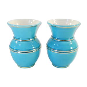 Paire de vases Verceram bleu turquoise