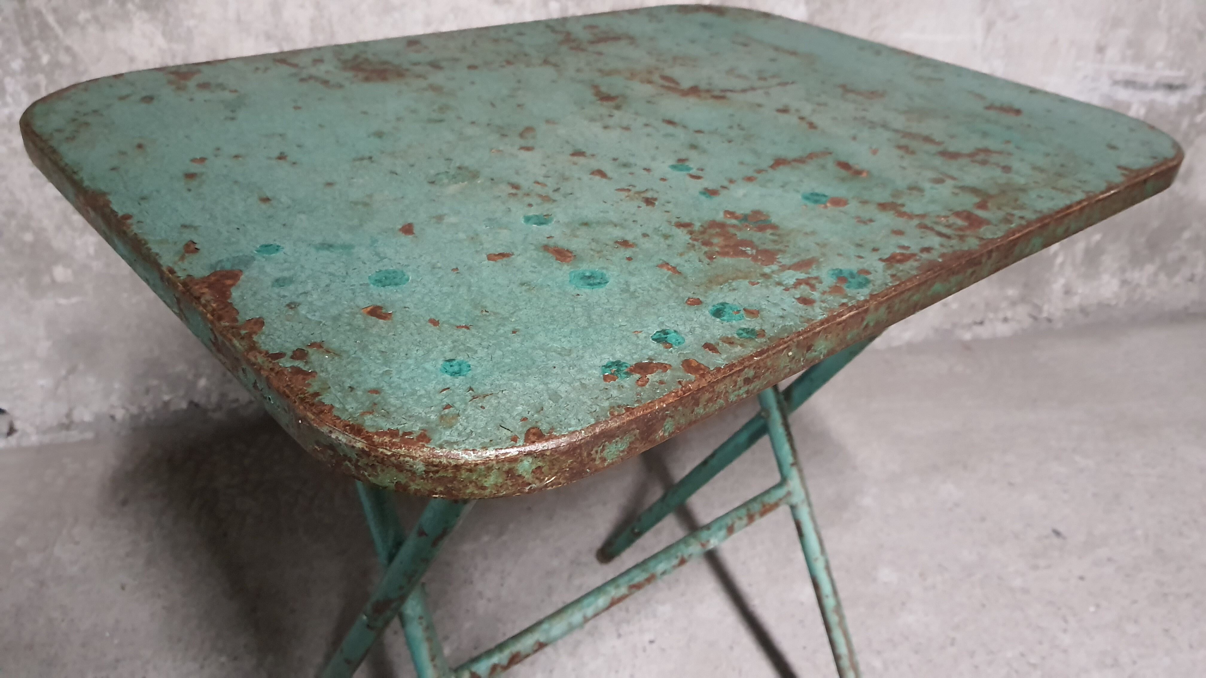 Painted metal folding table