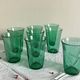 Set of 8 Lesieur green tumbler glasses vintage tableware ACC-7240