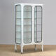 Vintage glass & iron medical cabinet, 1970s