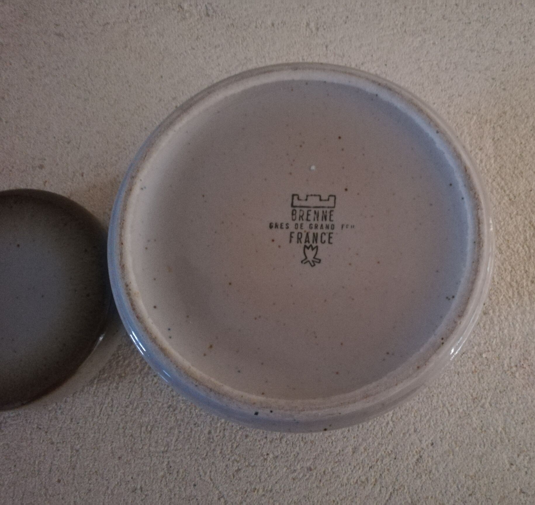 Brenne sandstone sugar bowl 1970s