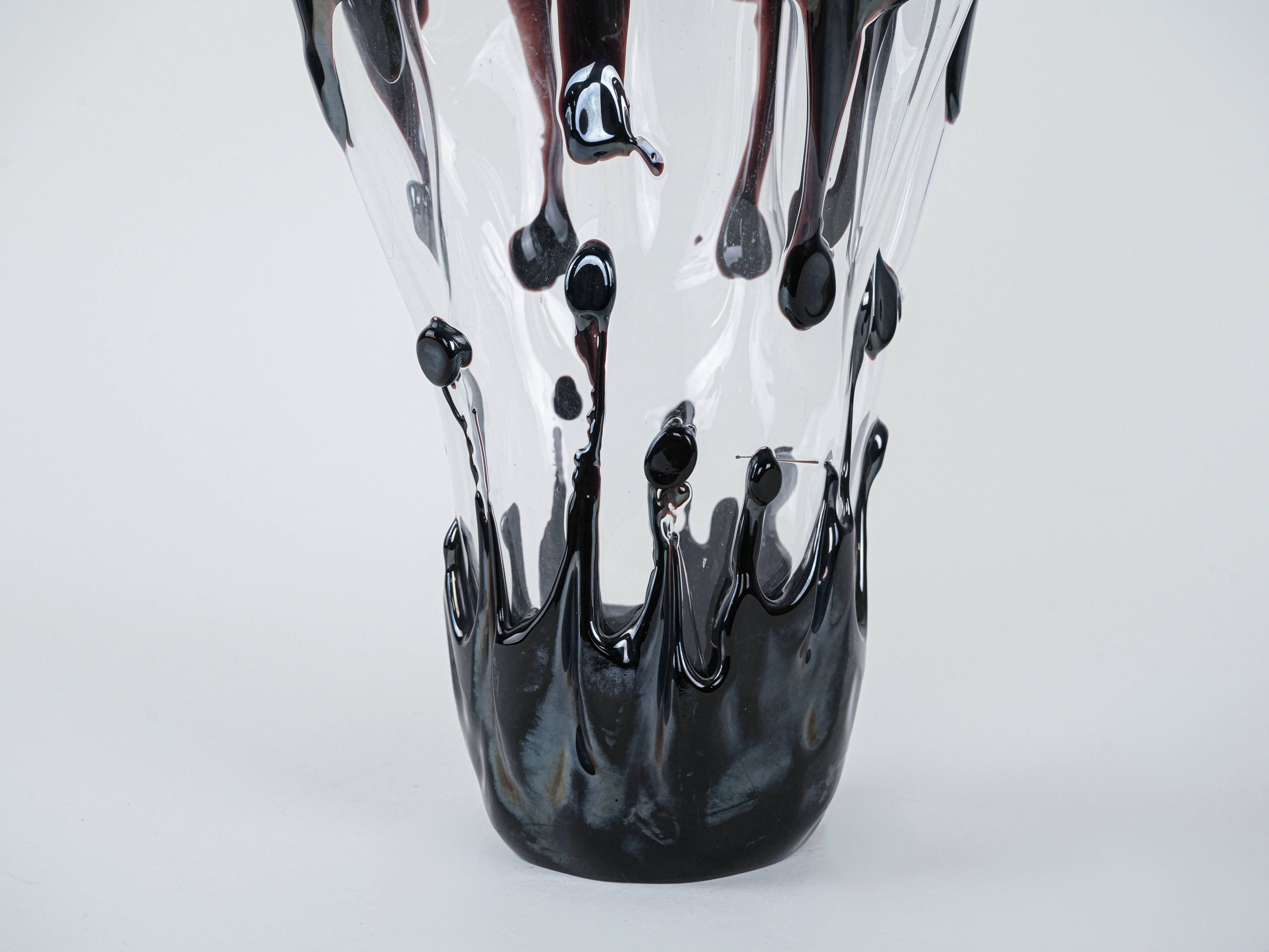 Murano glass vase, Italian design, 1960s, manufactured in Italy