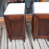 Pair of Vintage 1940 bedside tables with marble.