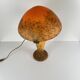 Orange speckled glass mushroom lamp, Massive, Belgium 1970.