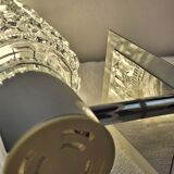 Pair of vintage 70s glass wall lamps by Targetti Sankey