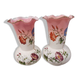 Pair of art deco opaline vases from the 1930s