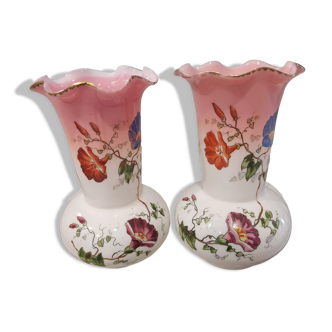 Pair of art deco opaline vases from the 1930s