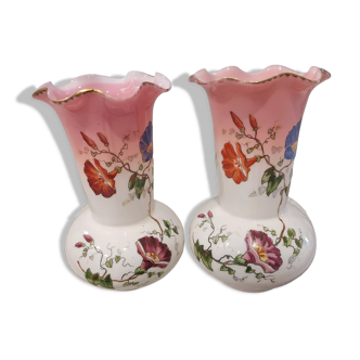 Paire de vases en opaline art déco années 1930