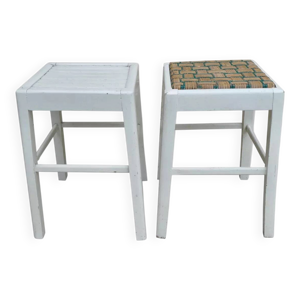 Paire de tabourets en - patine