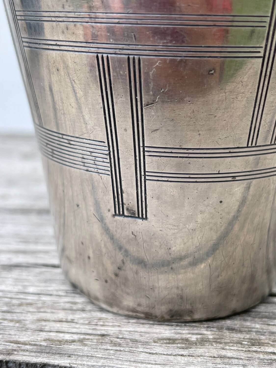 Timbale verre argenté art déco