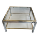 Square glass coffee table attributed to Willy Rizzo, 1970s.