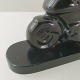 Vintage table lamp 1980 motorbike in black ceramic 80s 1980s