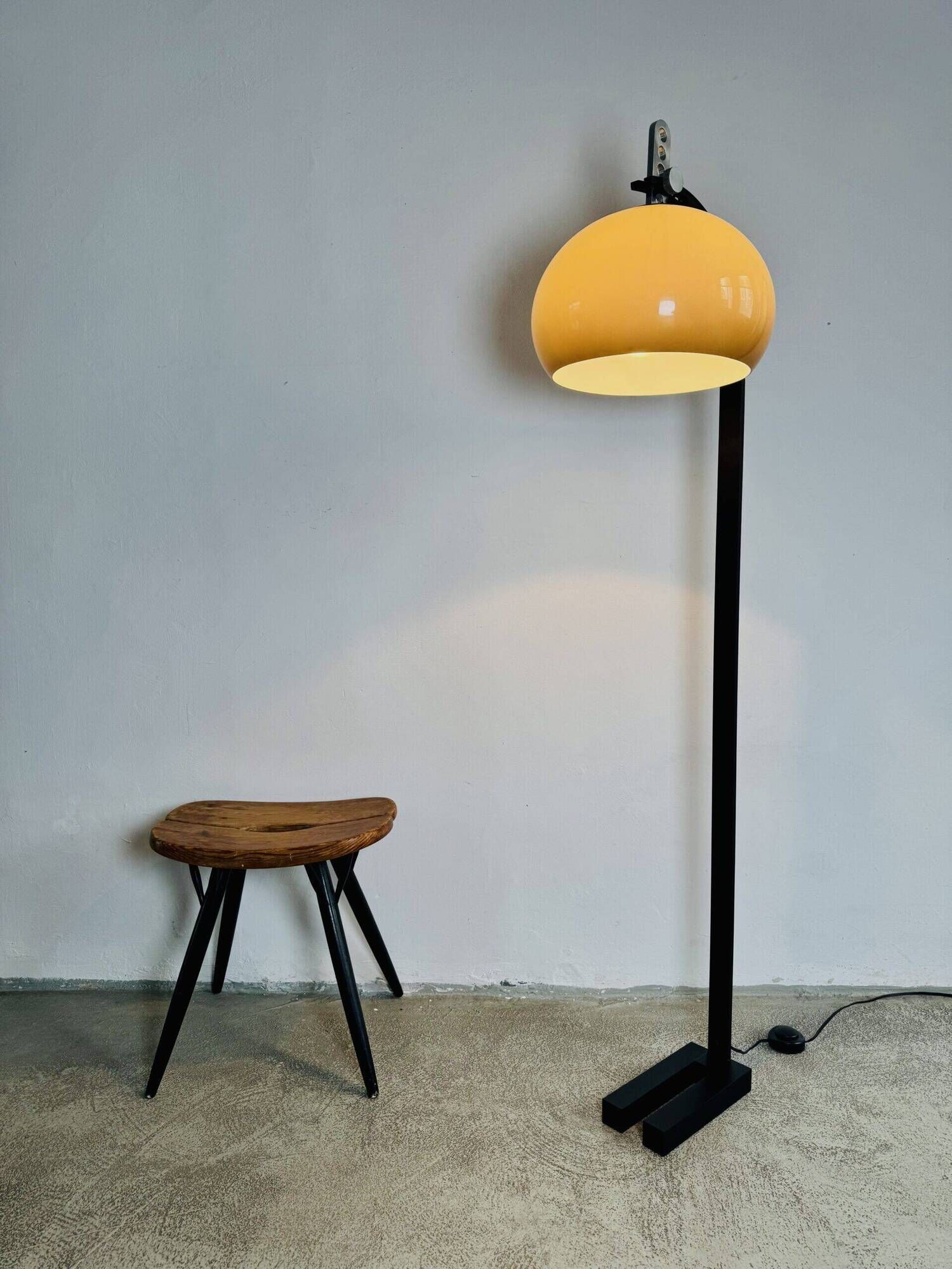 Mushroom Shade Floor Lamp By Dijkstra Lampen, The Netherlands 1970S