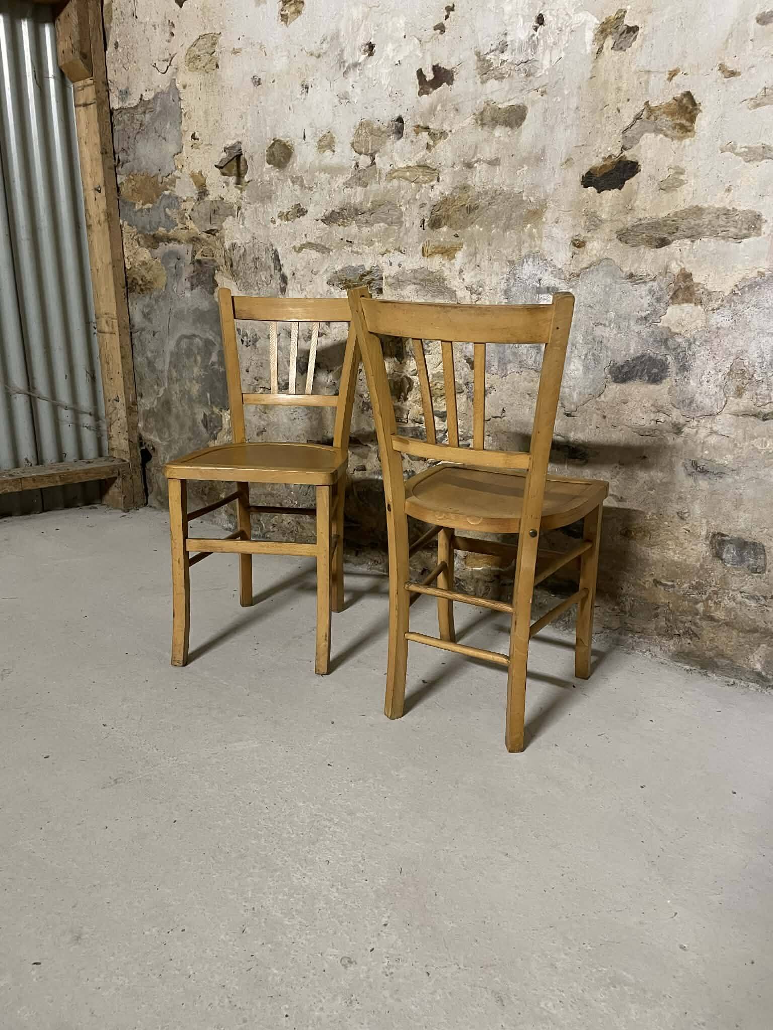 Pair of vintage wooden chairs – bistro style