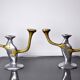 Pair of brutalist candle holders by David Marshall, 1980, Spain