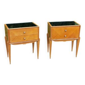 Paire de chevets vintage - sycomore