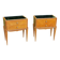 Vintage pair of bedside tables from the 1950s in sycamore and a mirror.