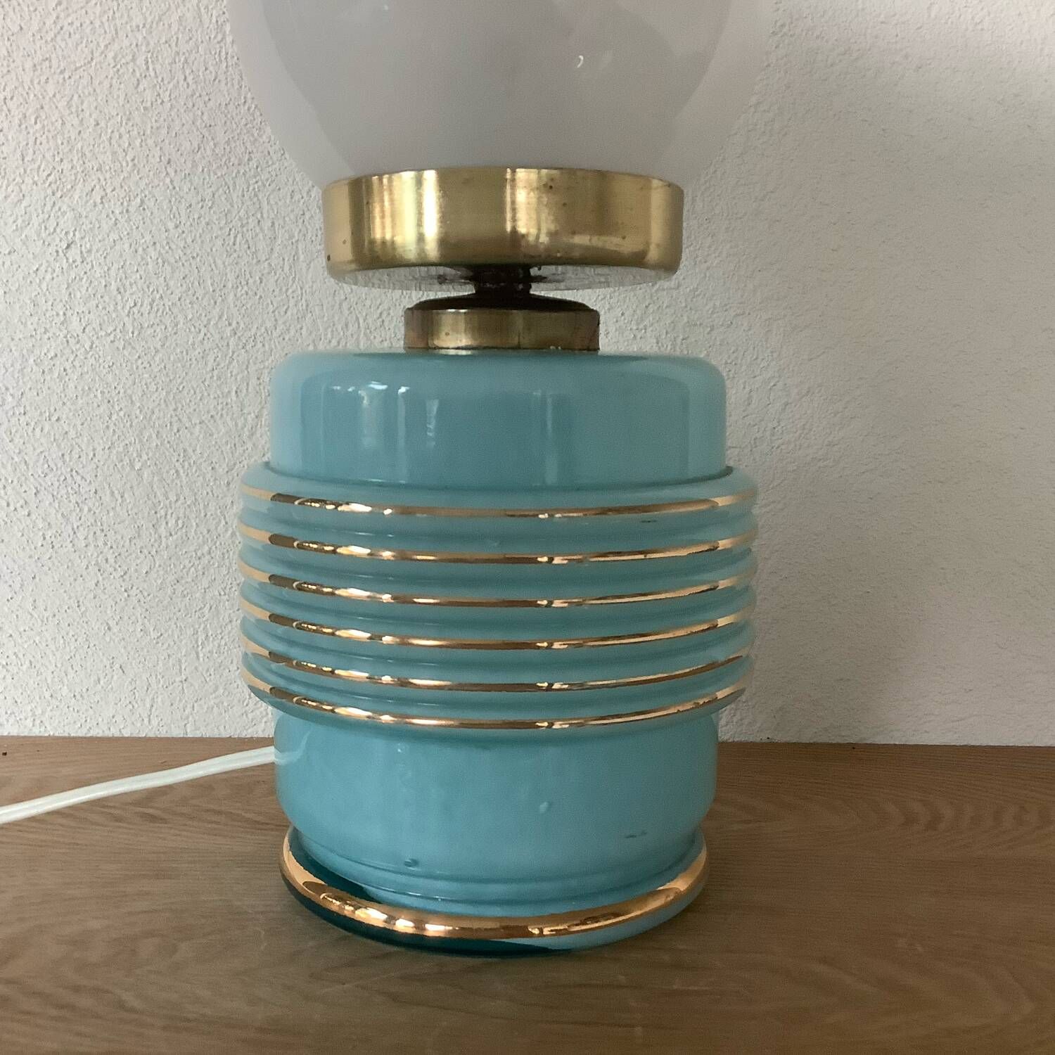 ▪️Henri Chatard France Lamp Clichy Glass Art Deco Style Opaline Globe