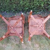 4 Perret and Vibert bamboo and rattan chairs