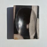 Symmetrical multicolored petrified wood soap dish