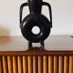 Vase en céramique noire moderne organique, France 1970s