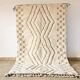 Handmade pure wool traditional white rug size 2/3 m
