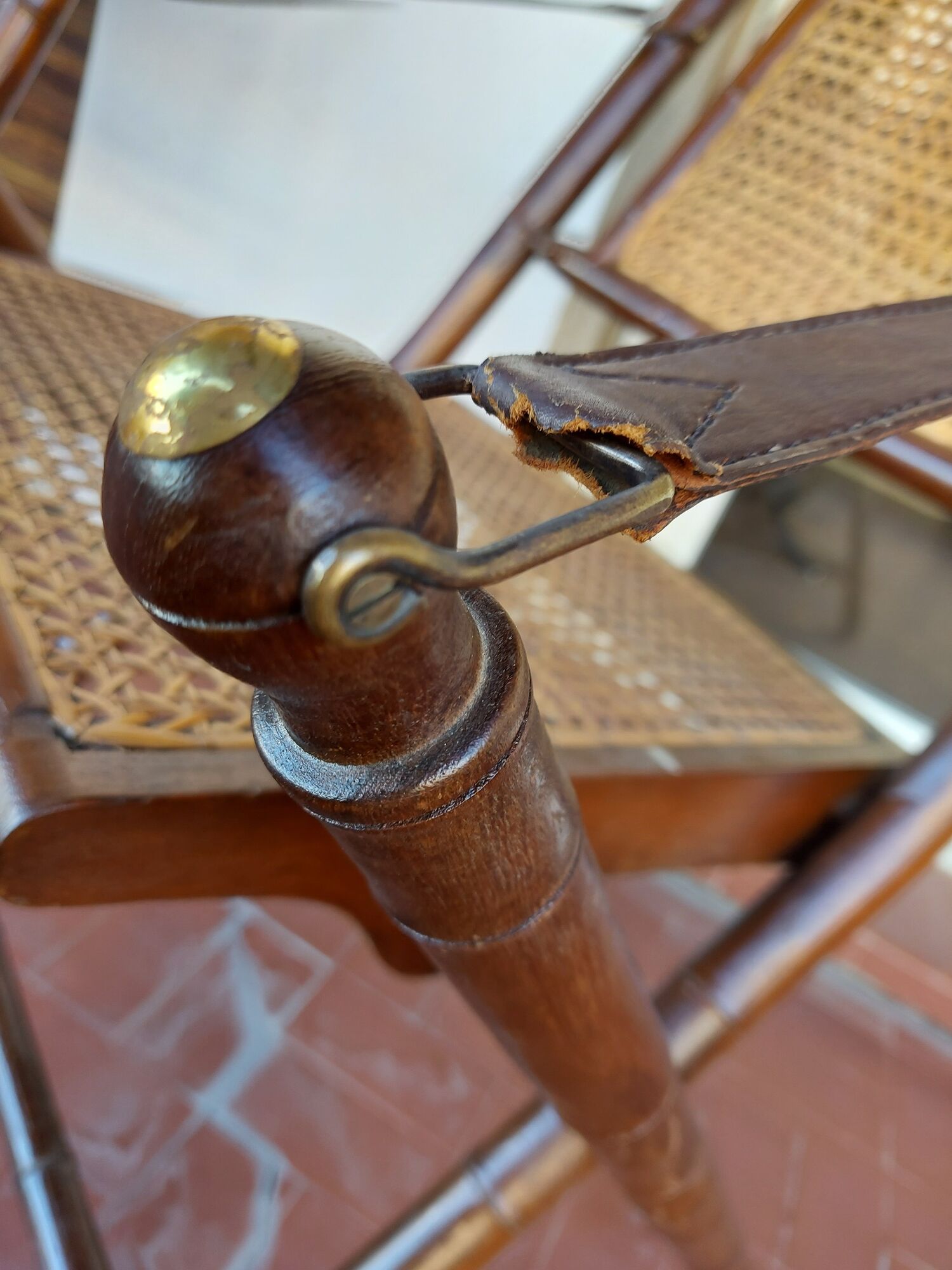 Set of 4 folding chairs old colonial style