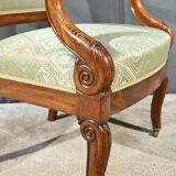 Paire de Fauteuils à Crosses en Acajou, époque Restauration – Début XIXe