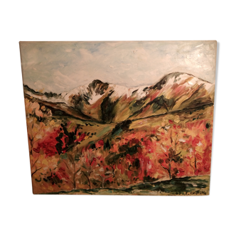 Oil painting on canvas signed by the Françoise Griffiths art workshop