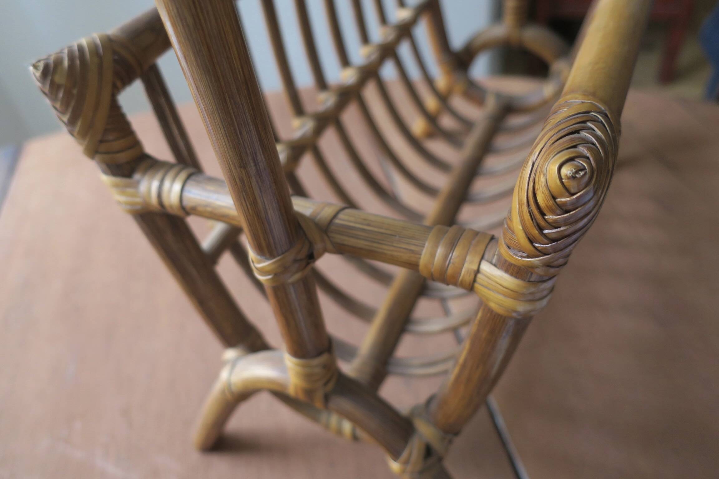Mid century bamboo magazine rack, 1960s