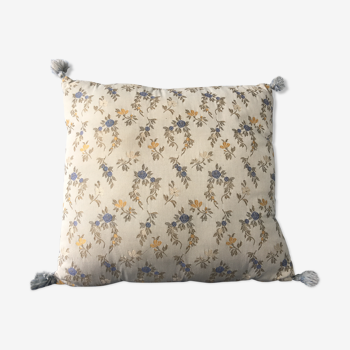 Vintage embroidered flowers cushion