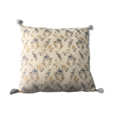 Coussin fleurs brodées vintage