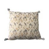 Coussin fleurs brodées vintage