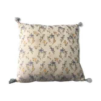 Vintage embroidered flowers cushion