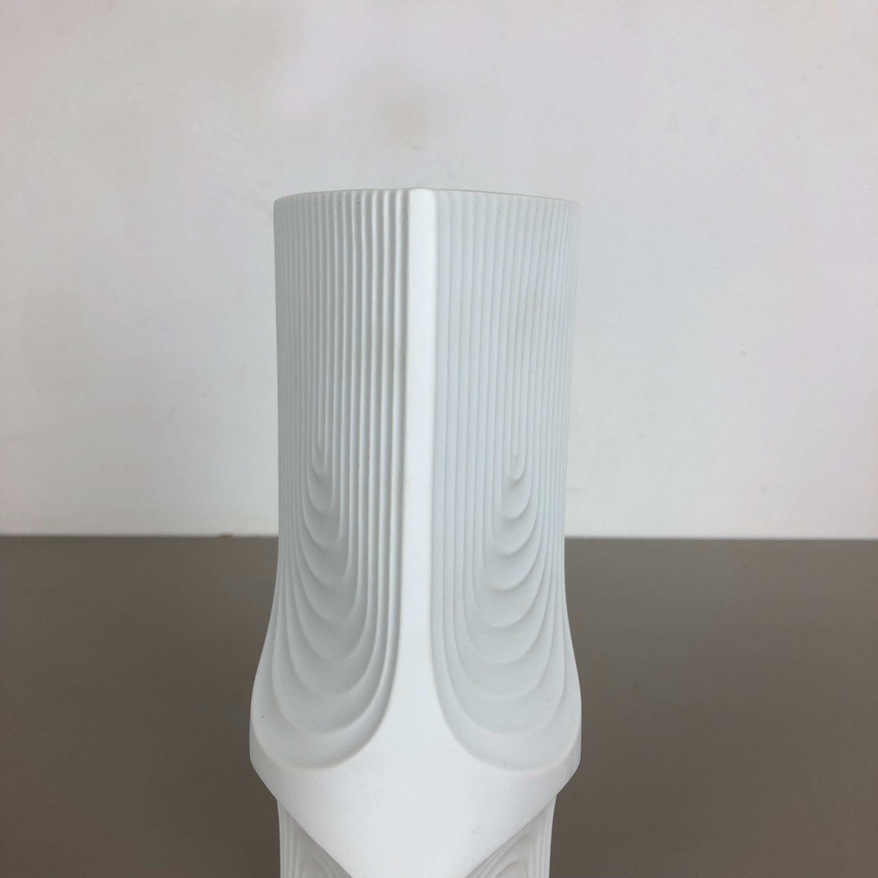 OP Art biscuit porcelain german vase made by AK Kaiser, Germany, 1970s
