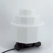 Lampe Art Déco Steamline Modern, vers 1930 – Verre opalin et fer Forgé