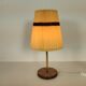 vintage brass and walnut lamp, 60s