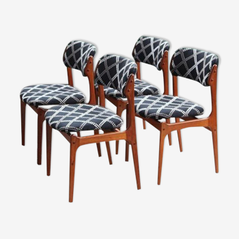 Set of 4 Danish dining chairs Erik Buch