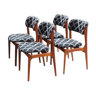 Set of 4 Danish dining chairs Erik Buch