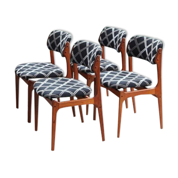 Set of 4 Danish dining chairs Erik Buch