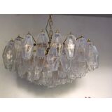 Italian chandelier poliedro murano glass